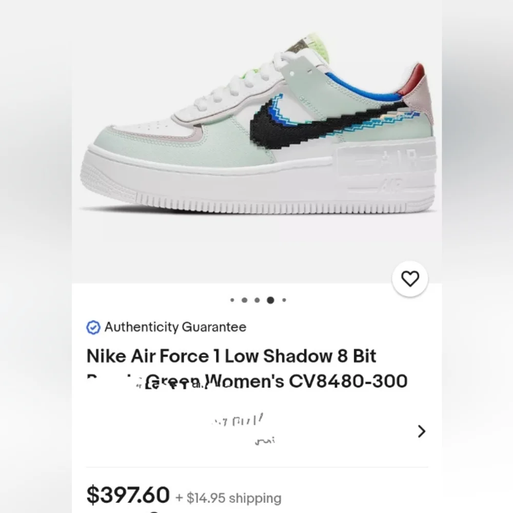 Nike Air Force 1 Low Shadow 8 Bit Barely Green - Picture 9 of 9